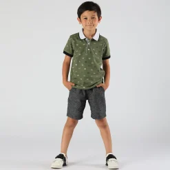Bermuda da bambino in tessuto cotone/lino