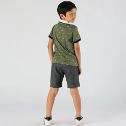 Bermuda da bambino in tessuto cotone/lino