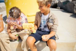 Bermuda in gabardina fiammata per bambino
