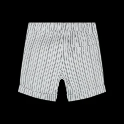 Bermuda in leggero tessuto misto lino rigato bambino
