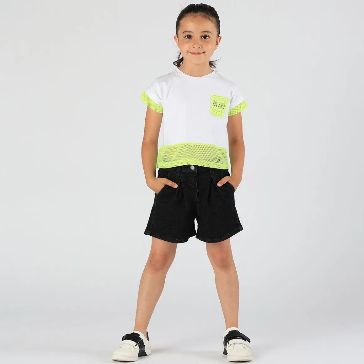 Bermuda in tessuto stretch da bambina