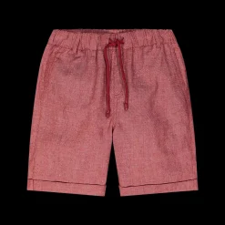 Bermuda misto lino bordeaux da bambino