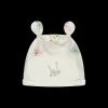 Berrettino in felpa biologica con animaletti da bambina