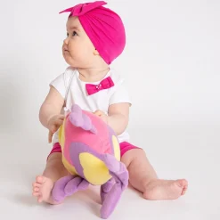 Berrettino in jersey fucsia da bambina