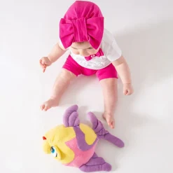 Berrettino in jersey fucsia da bambina