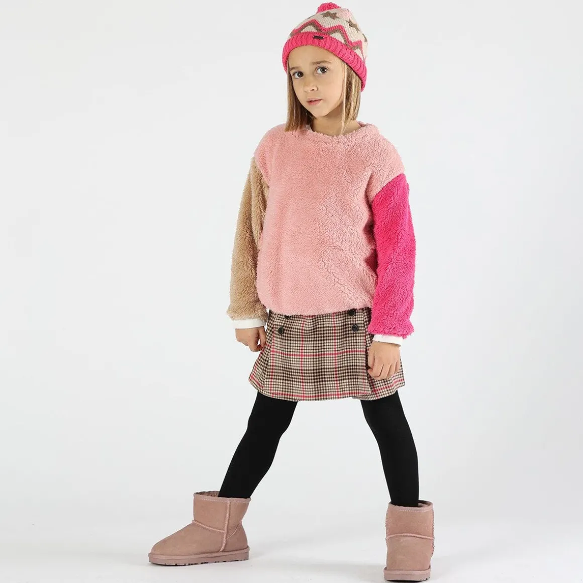 Berretto con pom pon bambina
