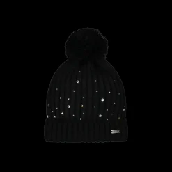 Berretto in tricot con strass bambina