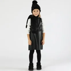 Berretto in tricot con strass bambina