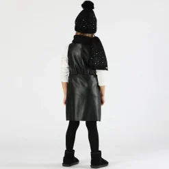 Berretto in tricot con strass bambina