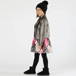 Berretto in tricot con strass bambina