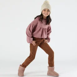 Berretto in tricot con strass bambina