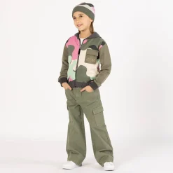 Berretto jacquard camouflage per bambina