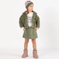 Berretto jacquard camouflage per bambina