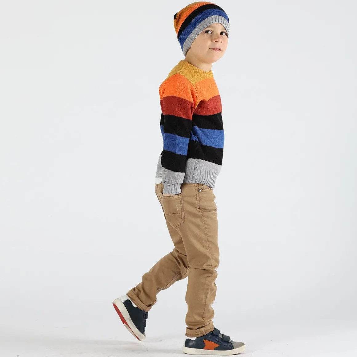 Berretto rigato bambino