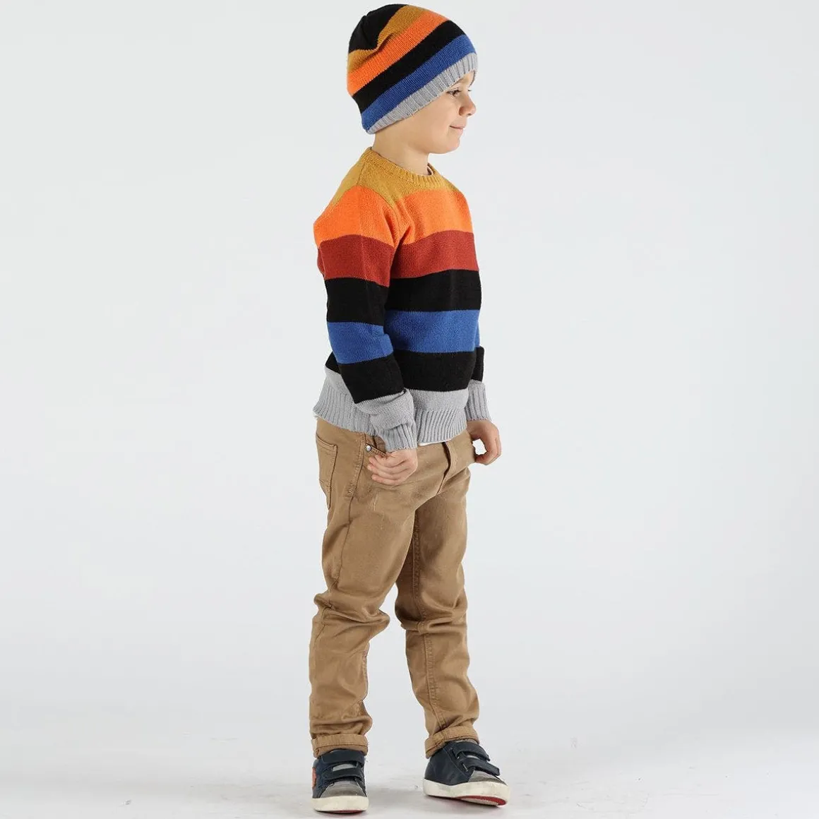 Berretto rigato bambino