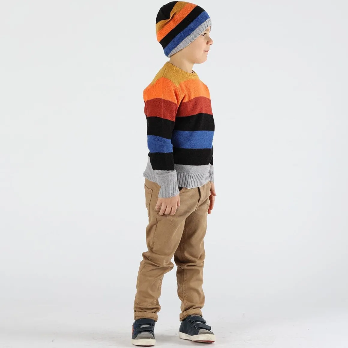 Berretto rigato bambino