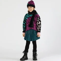 Berretto tricot maculato colorato bambina