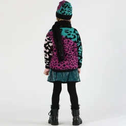 Berretto tricot maculato colorato bambina