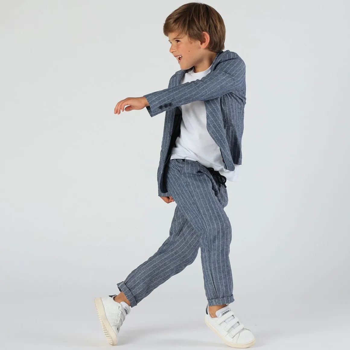 Blazer da bambino in tessuto rigato