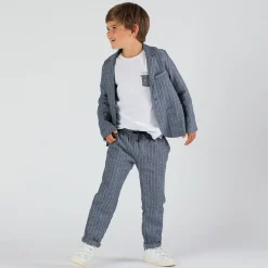 Blazer da bambino in tessuto rigato