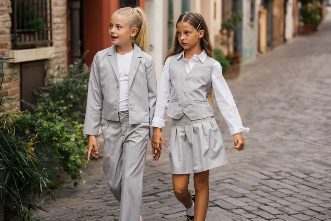 Blazer gessato per bambina