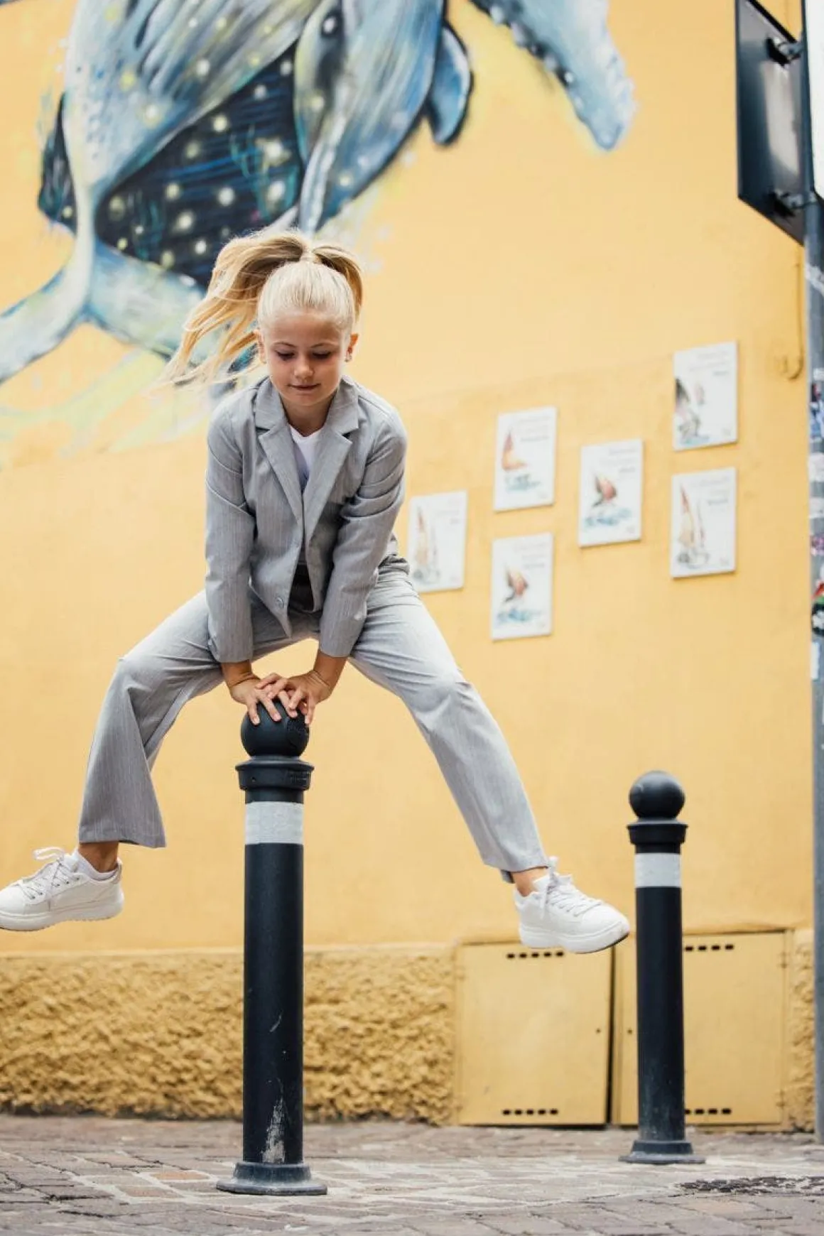 Blazer gessato per bambina