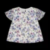 Blusa con maniche plissè da bambina