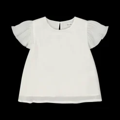 Blusa con maniche plissè da bambina