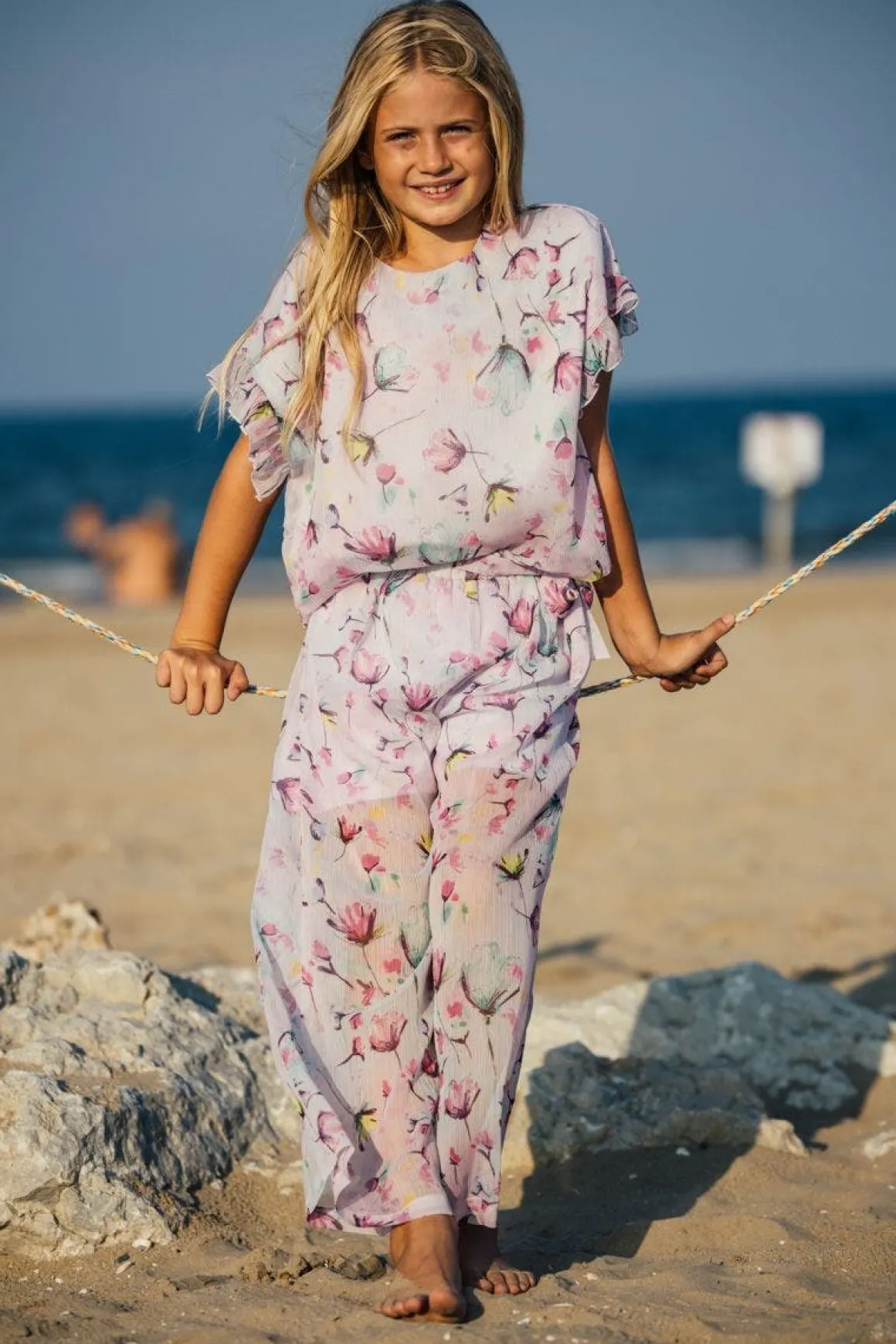 Blusa in creponne stampato per bambina