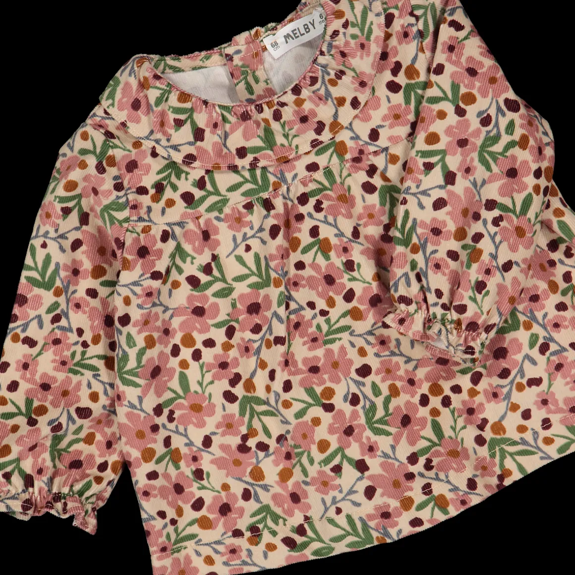 Blusa in velluto di cotone stampato da bambina