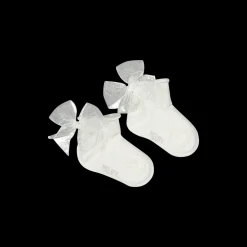Calzino con fiocco per neonata
