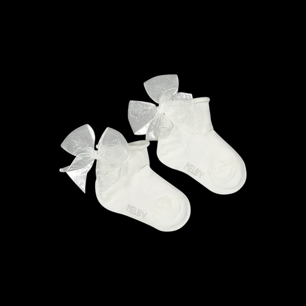 Calzino con fiocco per neonata