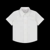 Camicia a manica corta in misto lino da bambino