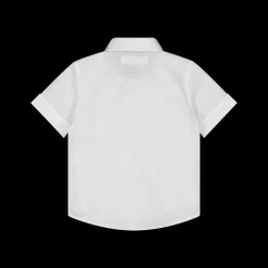Camicia a manica corta in misto lino da bambino