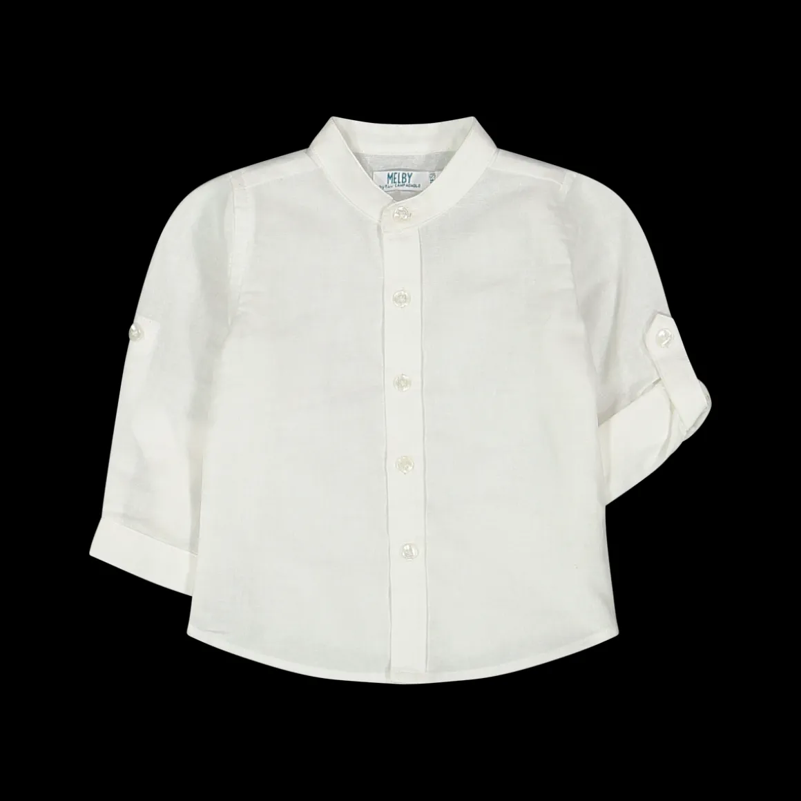 Camicia bambino in misto lino bianca