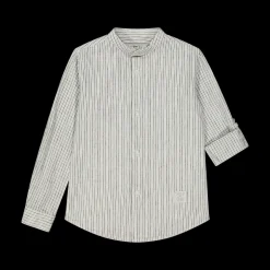 Camicia con collo alla coreana rigata da bambino