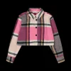 Camicia cropped a quadri bambina