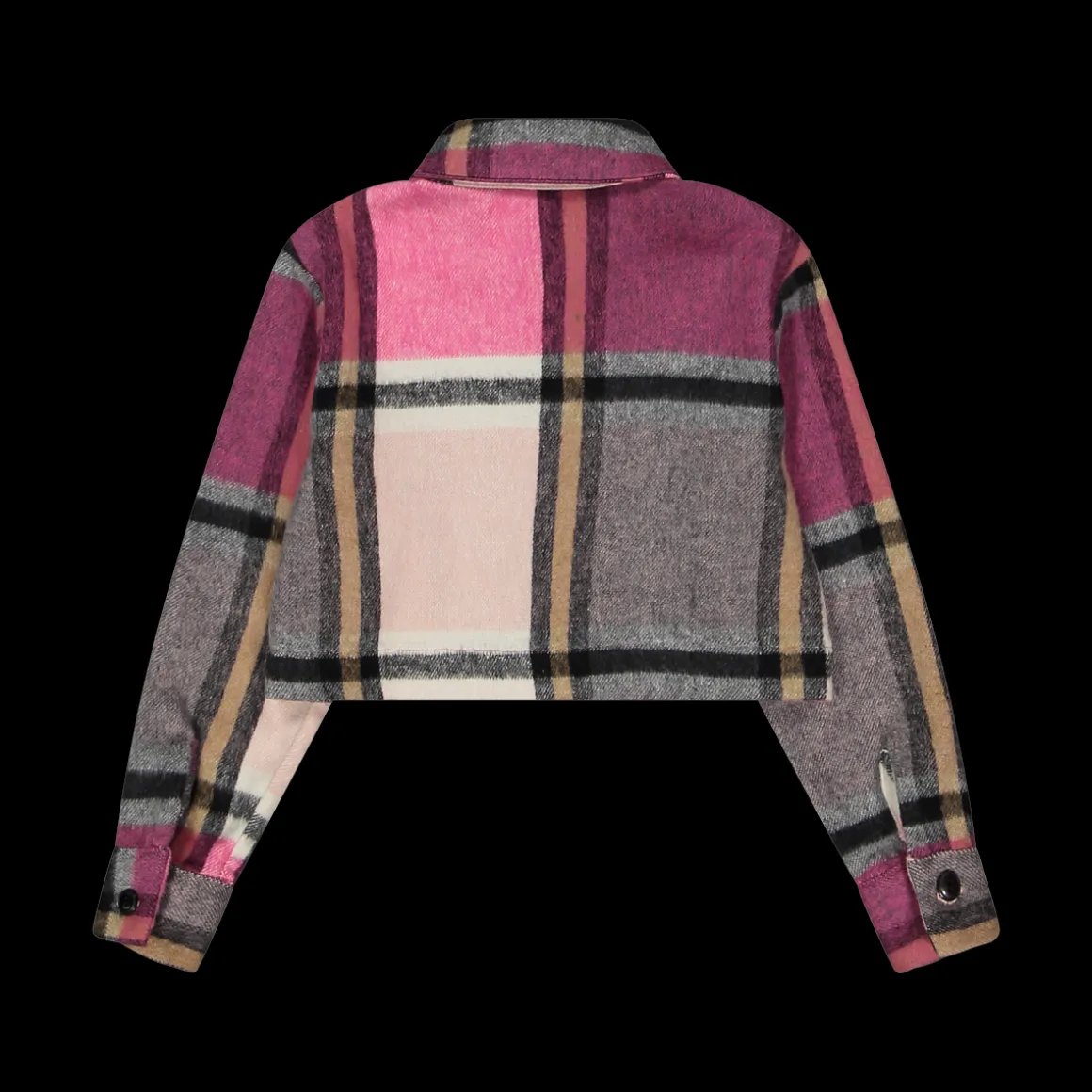 Camicia cropped a quadri bambina
