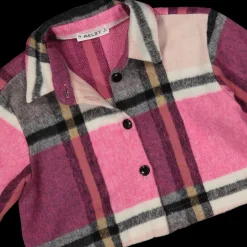 Camicia cropped a quadri bambina