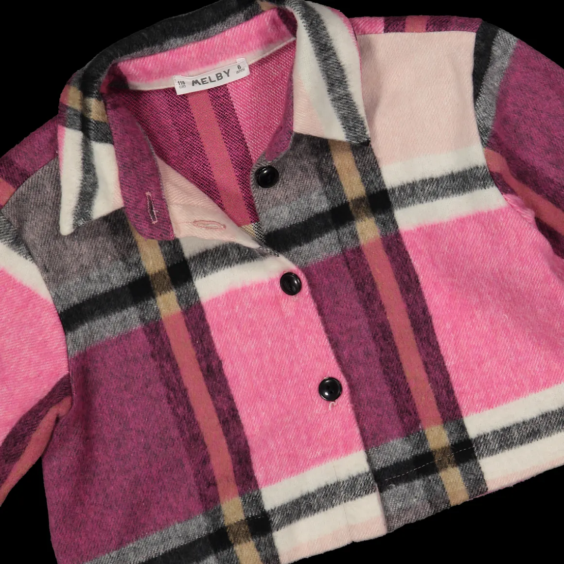 Camicia cropped a quadri bambina