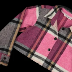 Camicia cropped a quadri bambina