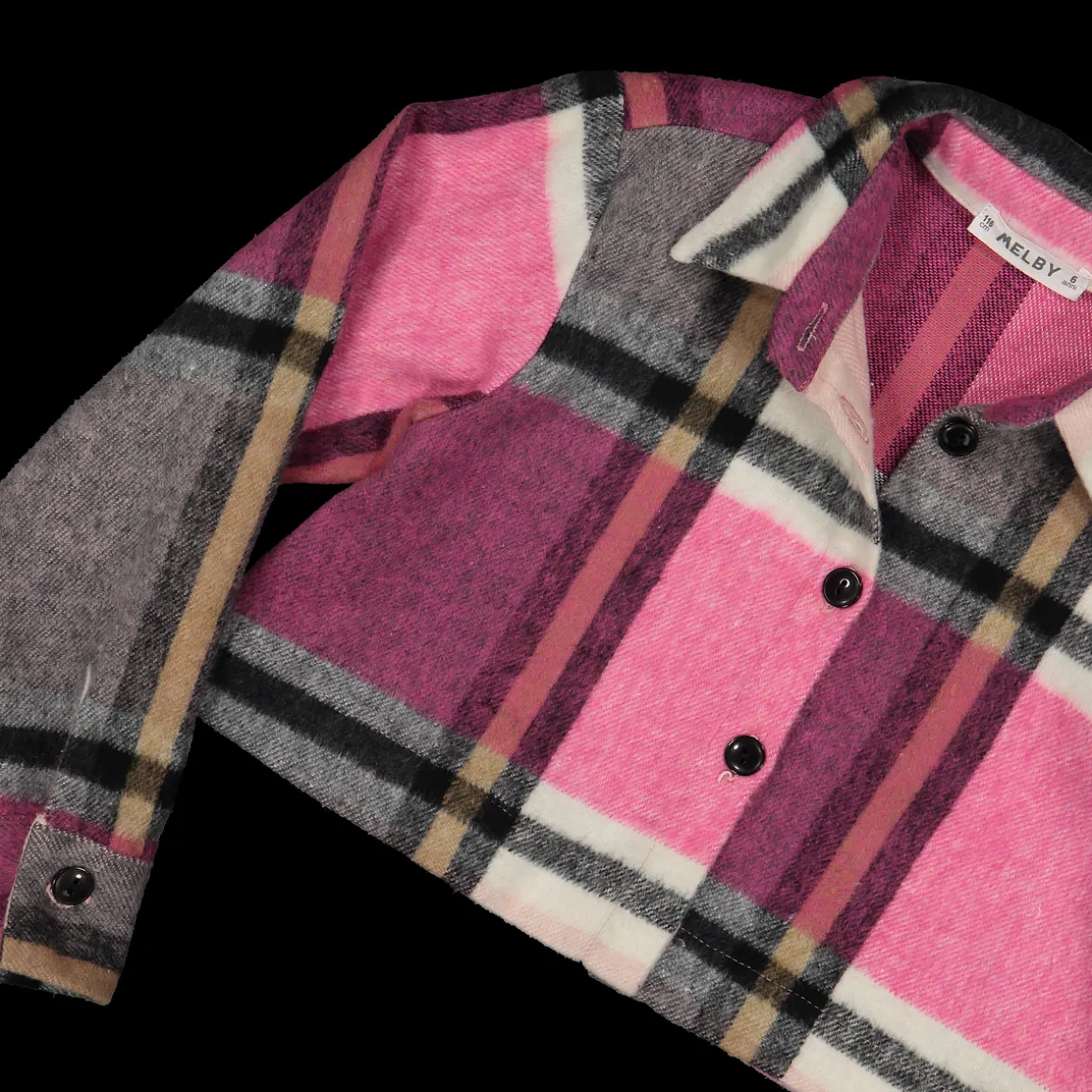 Camicia cropped a quadri bambina