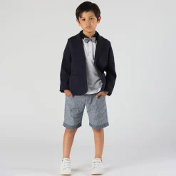 Camicia da bambino in misto lino