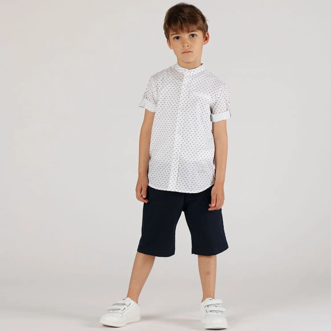 Camicia da bambino in misto lino