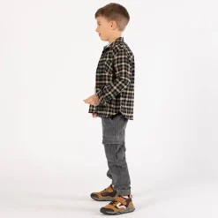 Camicia flanella a quadri in grigio per ragazzo