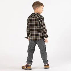 Camicia flanella a quadri in grigio per ragazzo