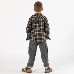 Camicia flanella a quadri in grigio per ragazzo