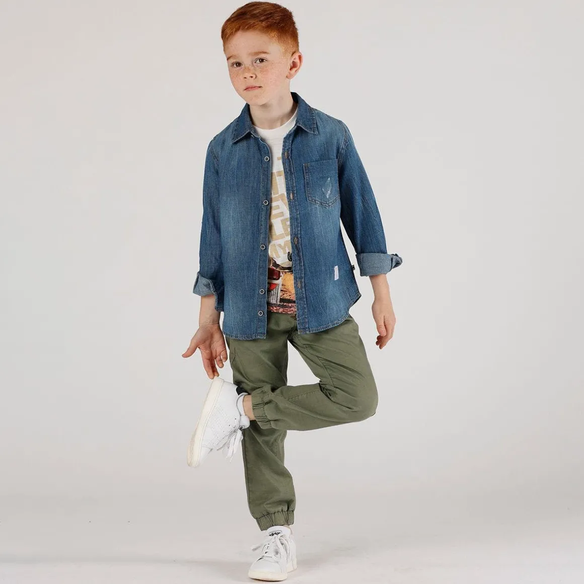 Camicia in chambray da bambino