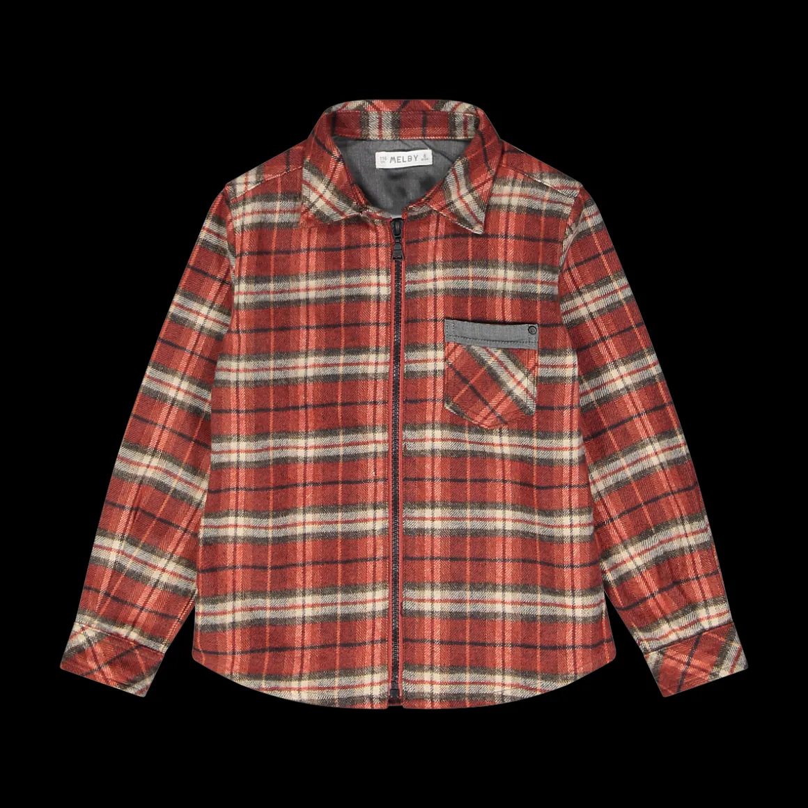 Camicia in flanella a quadri con zip per ragazzo