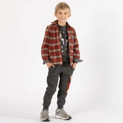 Camicia in flanella a quadri con zip per ragazzo